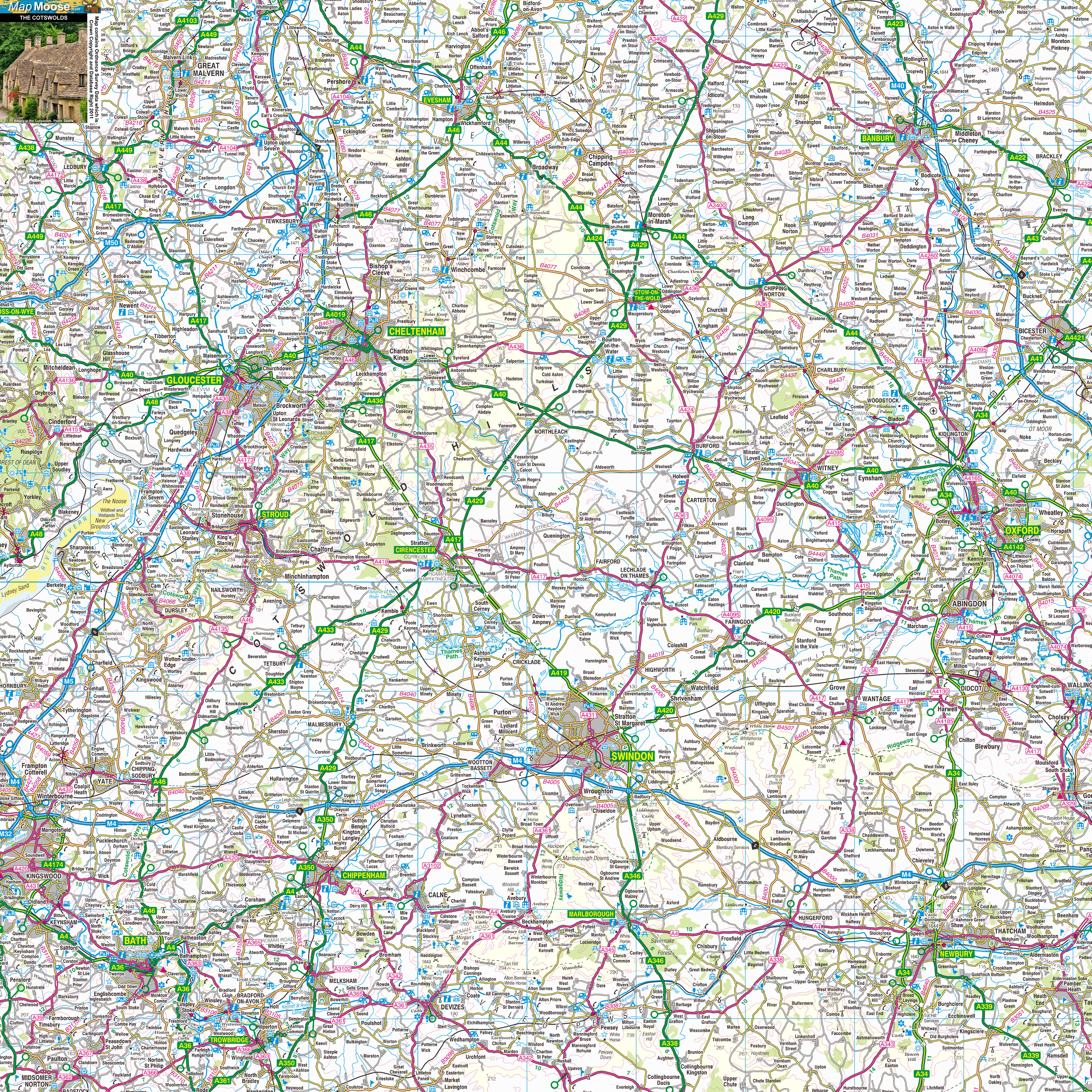Cotswolds England Map