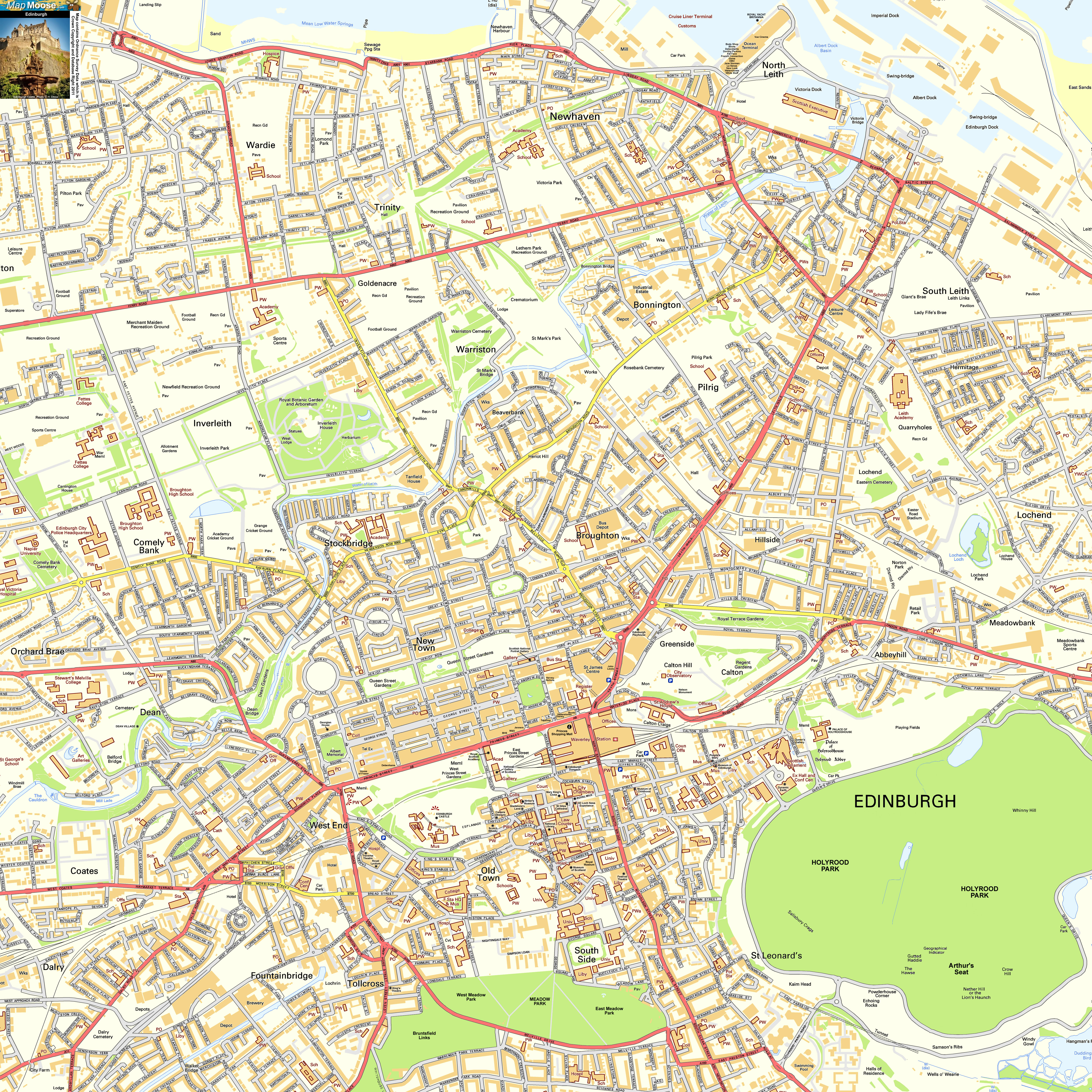 Edinburgh Offline Street Map Including Edinburgh Castle Royal Mile Edinburgh Offline Street Map Including Edinburgh Castle Royal Mile