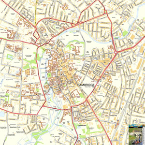 Cambridge Offline Street Map Including Cambridge University River Cam 